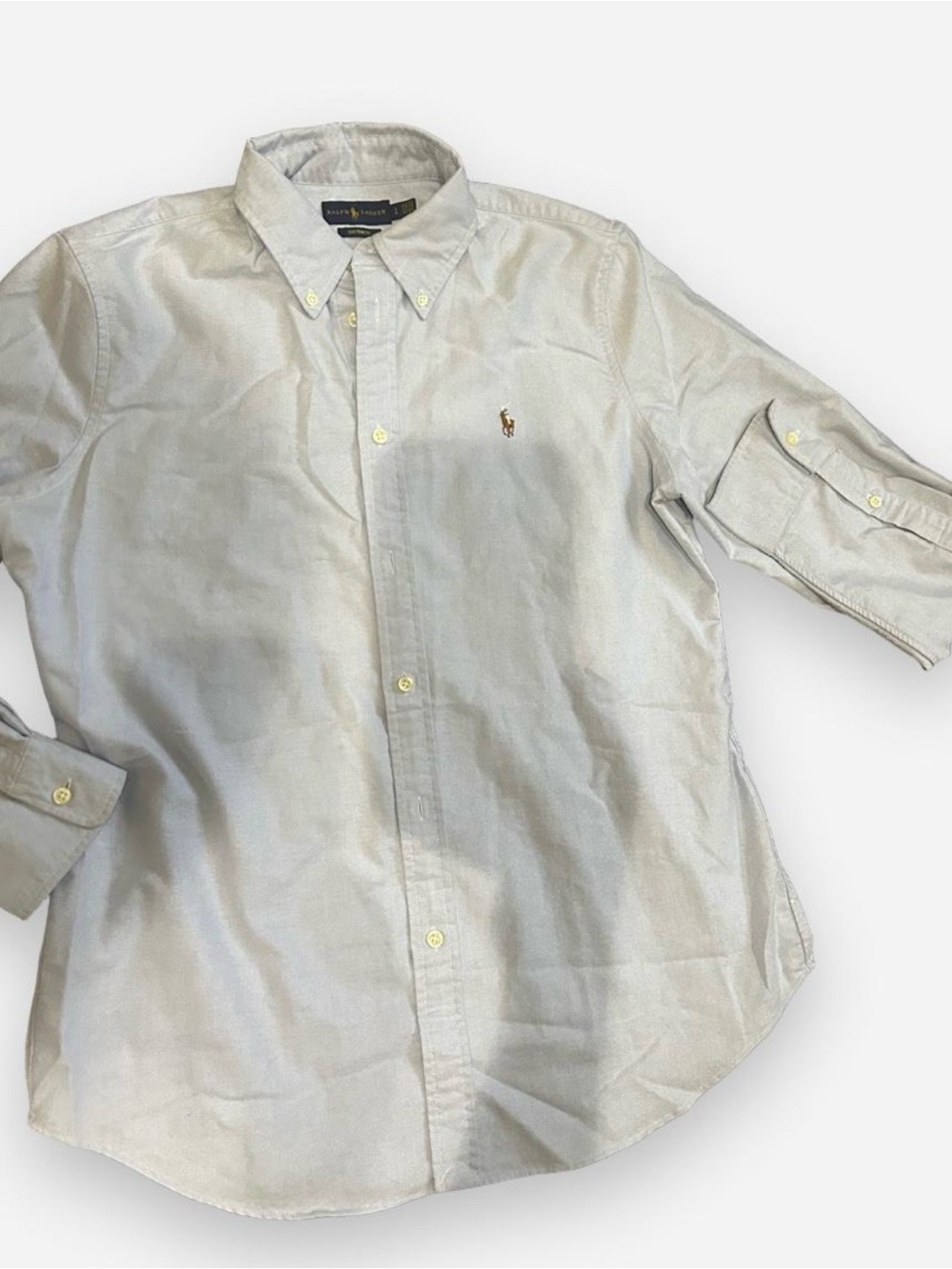 Polo by Ralph Lauren women’s Light Gray Button-Down Oxford Shirt size large